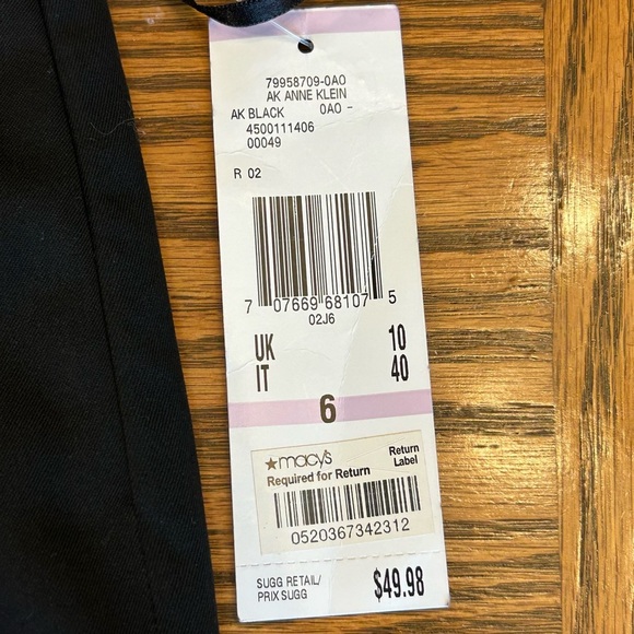 Anne Klein Classic Black Side Zip Stretch Pencil Skirt Size 6 - Picture 10 of 10